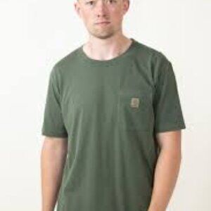 Carhartt Men's Green Loose Fit/Relaxed Fit Short Sleeve Pocket T-Shirt - Workwea